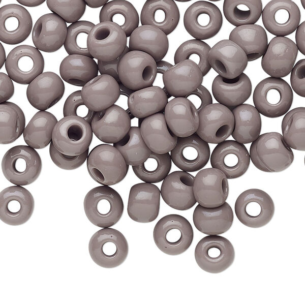 Seed bead, Preciosa Ornela Czech glass, pkg/50g, #2 rocaille, opaque grey, (43020). image number 0