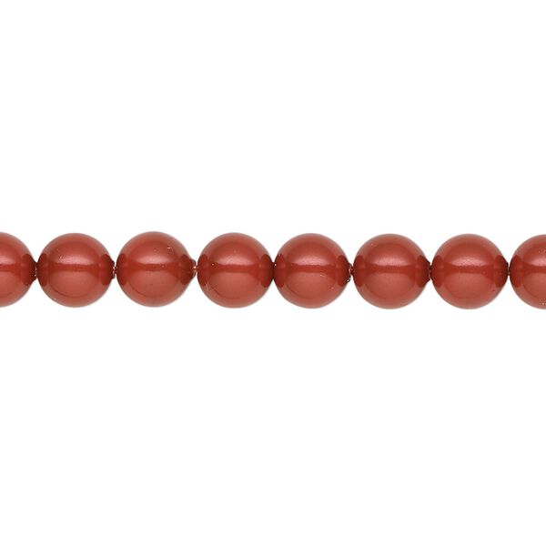 Pearl 500pk dark coral pearl, Swarovski® 6mm round 5810 image number 0