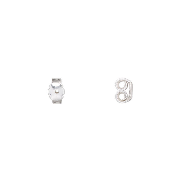 Earnut, sterling silver-filled, 6x4mm rectangle. Sold per pkg of 3 pairs. image number 0