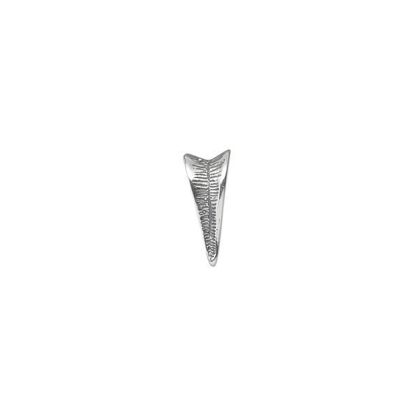 Bail, ice-pick, antiqued sterling silver, 10x5mm textured shield, 7mm grip length. Sold individually. image number 0