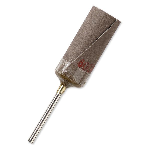 Sanding roll, emery paper and steel, 600 grit, 2-1/3 x 1/2 inches with 3/32 inch shaft and 1-1/8 x 1/2 inch sanding surface. Sold per pkg of 2. image number 0