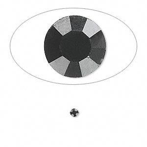 Chaton, glass rhinestone, jet, foil back, 2.4-2.5mm faceted round, PP18. Sold per pkg of 72.