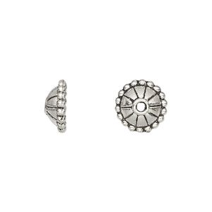 Bead cap, antique silver-plated "pewter" (zinc-based alloy), 11x5mm cone, fits 8-16mm bead. Sold per pkg of 50.