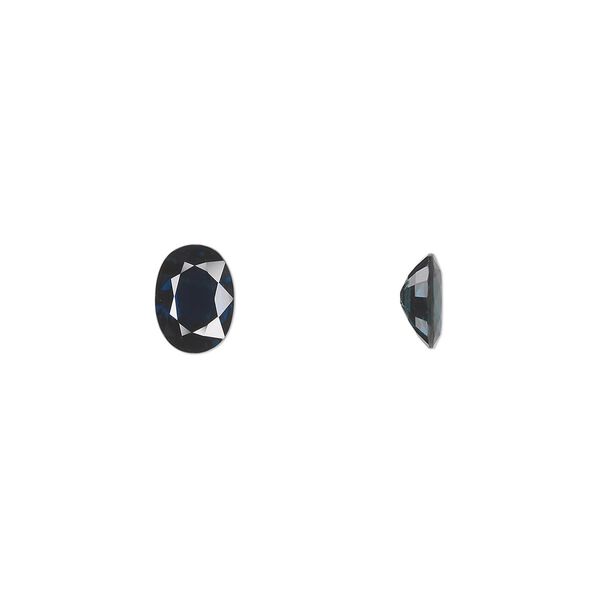 Blue sapphire 1pkg1, hand-cut faceted oval gem 7x5mm image number 0