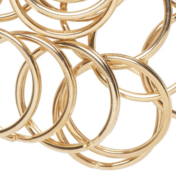 Split ring, rose gold-finish steel, 28mm round. Sold per pkg of 100. image number 0