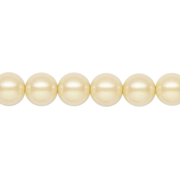 Pearl 100pk pearlescent yellow, Preciosa Czech crystal 8mm round image number 0