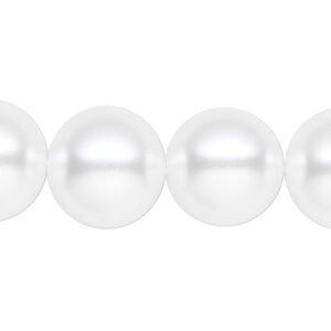 Pearl 1pk white, Celestial Crystal® 16mm round 15.5-16 inch