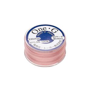 Thread, TOHO BEADS®, One-G™, nylon, pink, size 0. Sold per 50-yard spool.