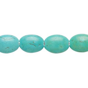 Magnesite 1pkg1, puffed oval bead 15 inch 13x10mm