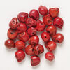 Bead mix, "howlite" (imitation) resin 1pkg25, opaque red and dark red, 17x14mm-18x15mm skull. image number 1
