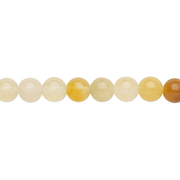 Golden "jade" 1pkg1, round bead natural 15.5-16 inch 6mm image number 0