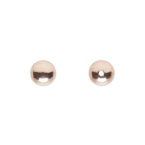 Bead, 14Kt rose gold-filled, 8mm seamless round. Sold per pkg of 10.