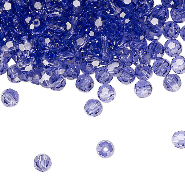 Bead 720pk tanzanite, Preciosa Czech crystal 4mm round image number 0