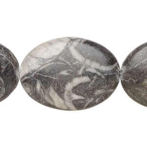 Picasso marble 1pkg1, puffed oval bead natural, 15 inch 30x22mm-30x24mm