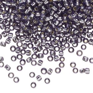 Seed bead, TOHO BEADS®, glass, pkg/250g, #8 round, transparent silver-lined tanzanite (TR-08-39).