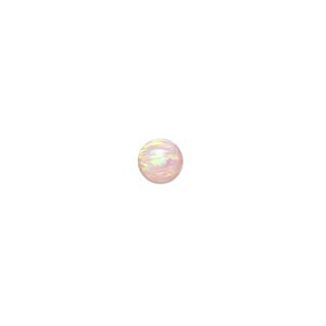 Bead, "opal" (silica and epoxy) (man-made), pink, 6mm round. Sold individually.