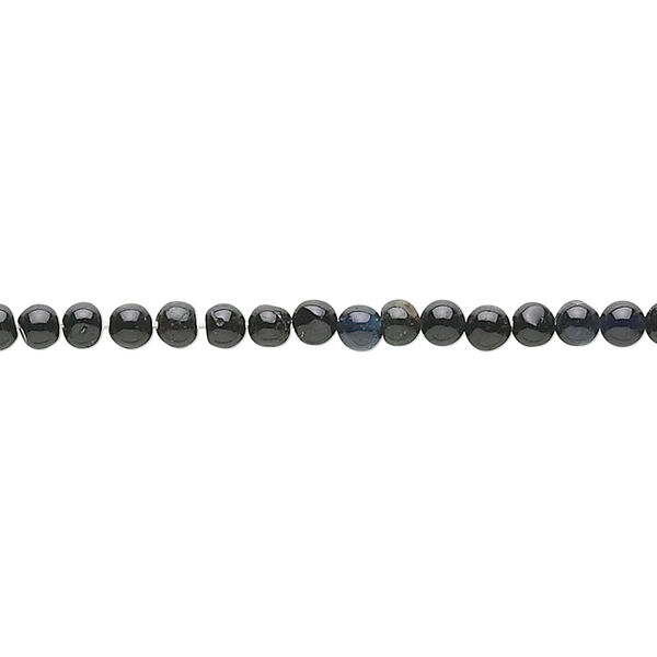 Black tourmaline 1pkg1, hand-cut round bead natural 13 inch 2-3mm image number 0