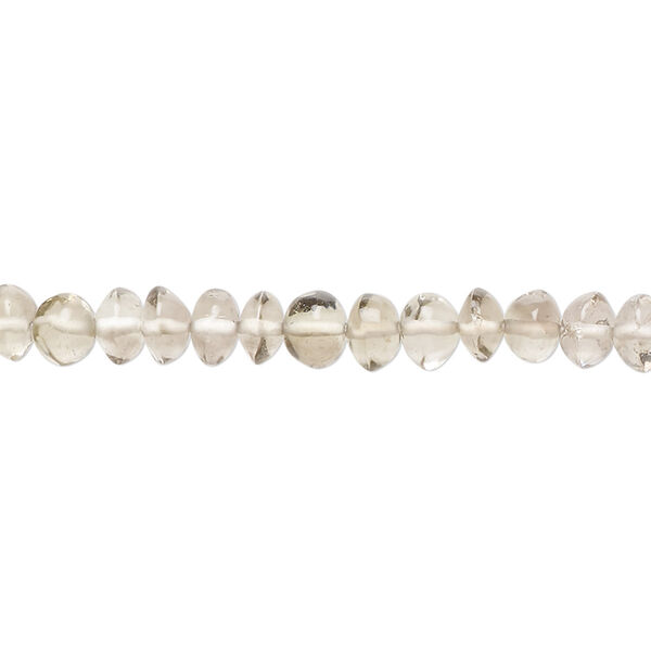 Smoky quartz 1pkg1, hand-cut saucer bead 14 inch 5x3mm-6x5mm image number 0