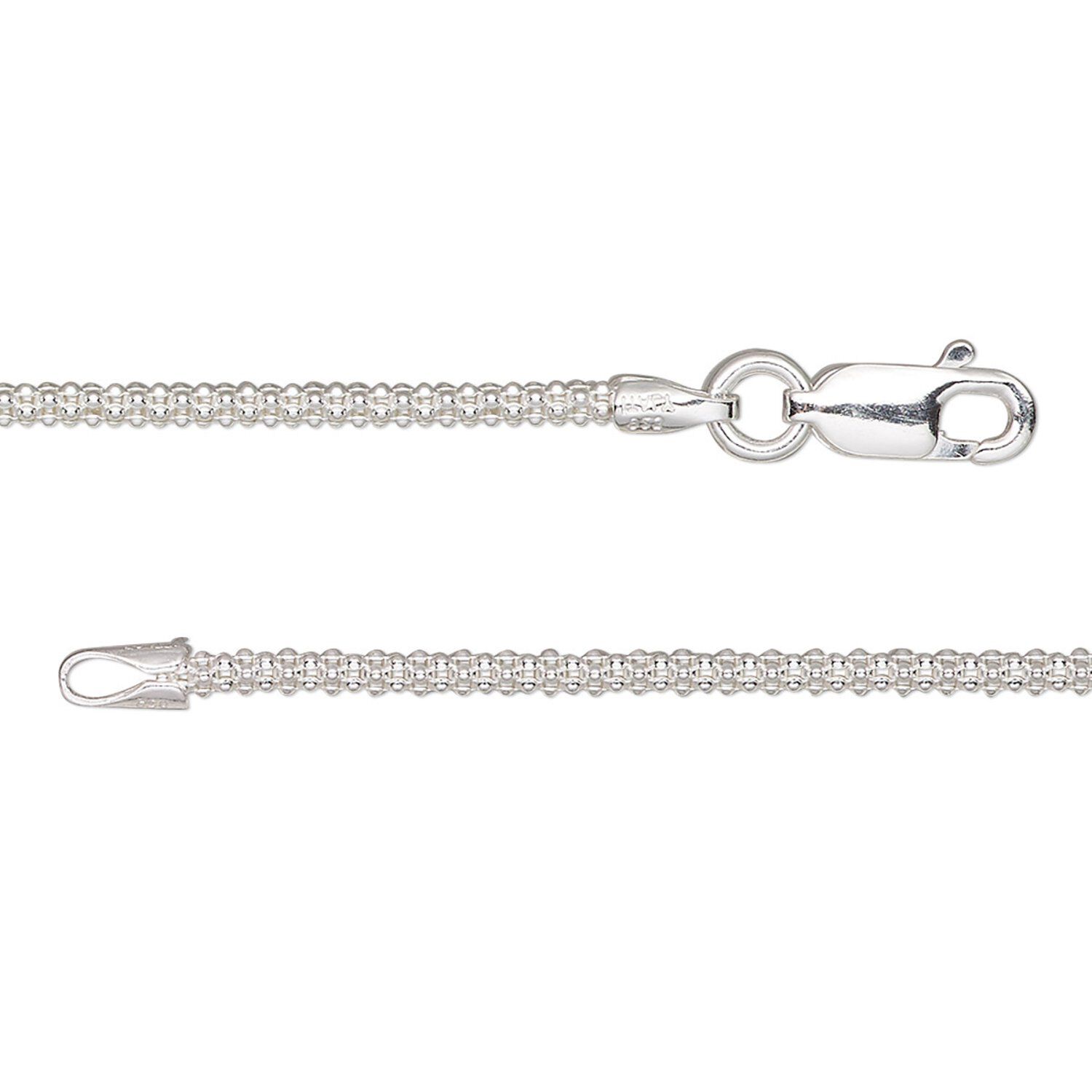 thumbnail image 2 of 1.8mm Sterling Silver Popcorn Chain Necklace – 16-30 Inch, 925 Italian, No Stone 2 of 2