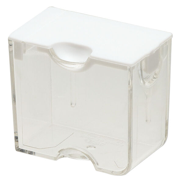 Organizer, Medium Containers™, Bead Storage Solutions™, plastic, clear and opaque off-white, 2 x 1-3/4 x 1-1/8 inches. Sold per 5-piece set. image number 1