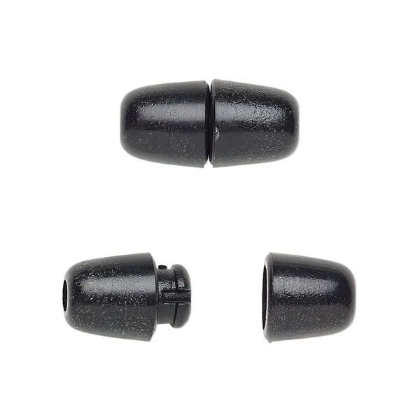 Clasp, breakaway, plastic, black, 20x9mm barrel. Sold per pkg of 50. image number 0