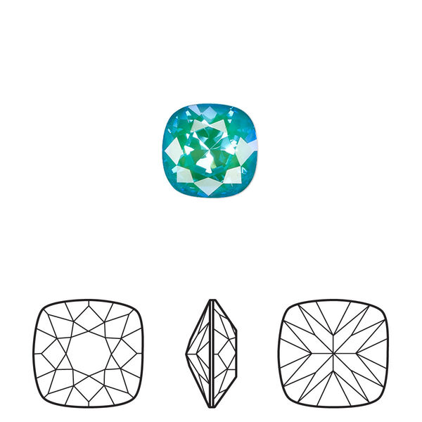 Fancy stone 2pk crystal laguna DeLite, Crystal Passions® 10mm cushion 4470 image number 0