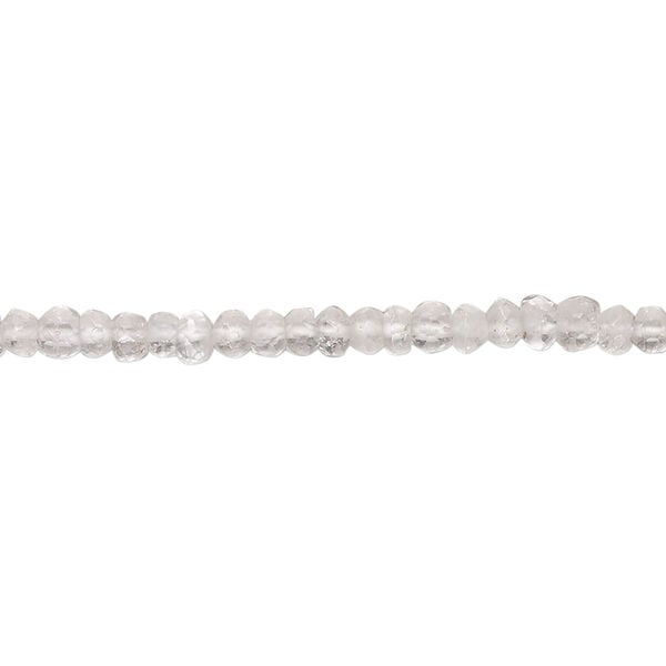 Quartz crystal 1pkg1, hand-cut faceted rondelle bead natural, 13 inch 3x2mm-4x3mm image number 0