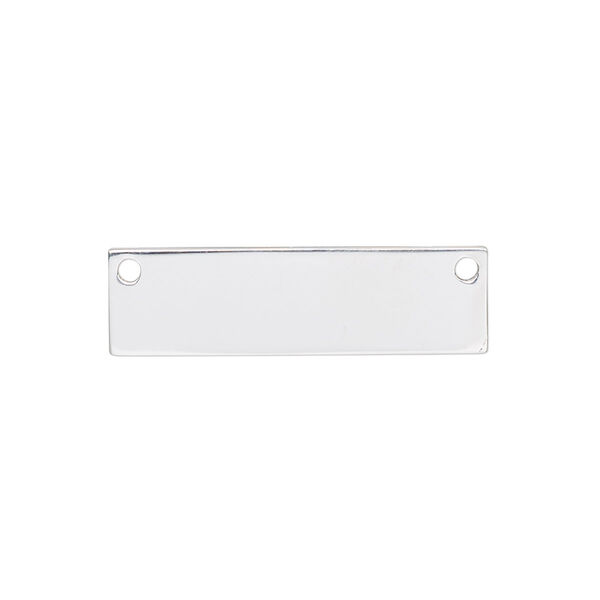 Link, sterling silver, 28x8mm single-sided flat rectangle blank. Sold individually. image number 0