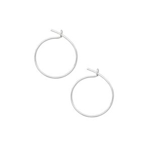 Hoop, silver-plated brass, 12mm round, 23 gauge. Sold per pkg of 50 pairs.