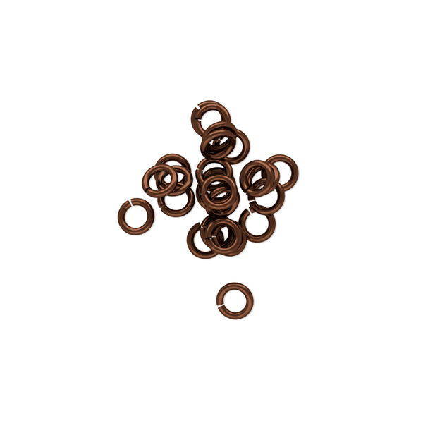 Jump ring, niobium, bronze, 4mm round, 2.4mm inside diameter, 20 gauge. Sold per pkg of 25. image number 0