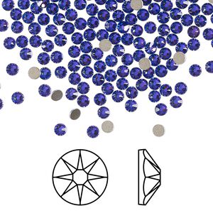 Flat back 144pk crystal heliotrope foil back, Crystal Passions® 2.5-2.7mm rose round SS9 2058