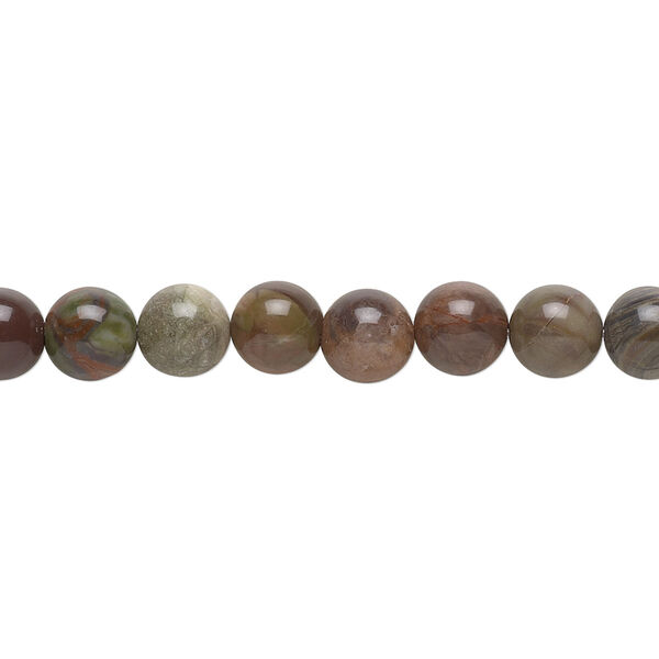 Bead, Sierra agate (natural), 6mm hand-cut round, B grade, Mohs hardness 6-1/2 to 7. Sold per 15-1/2" to 16" strand. image number 0