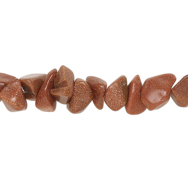 Bead, brown goldstone (man-made), medium chip with 0.6-0.8mm hole. Sold per 34-inch strand, approximately 290-320 beads. image number 0