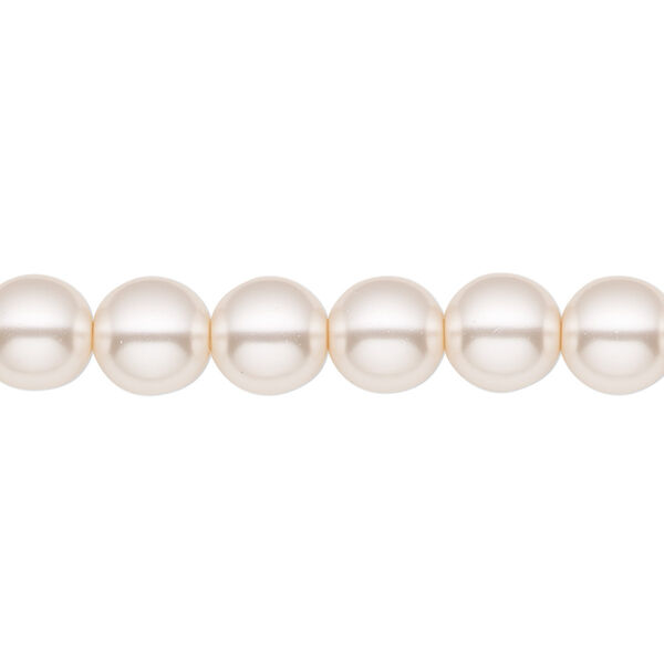 Bead, Czech pearl-coated glass druk, opaque pale pink, 8mm round. Sold per 15-1/2" to 16" strand. image number 0