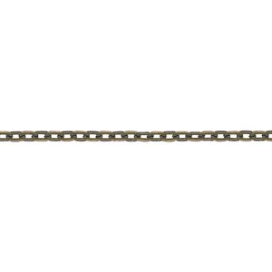 Chain 1pkg1 brass-plated cable, 2mm flat, antique steel 5 meter unfinished