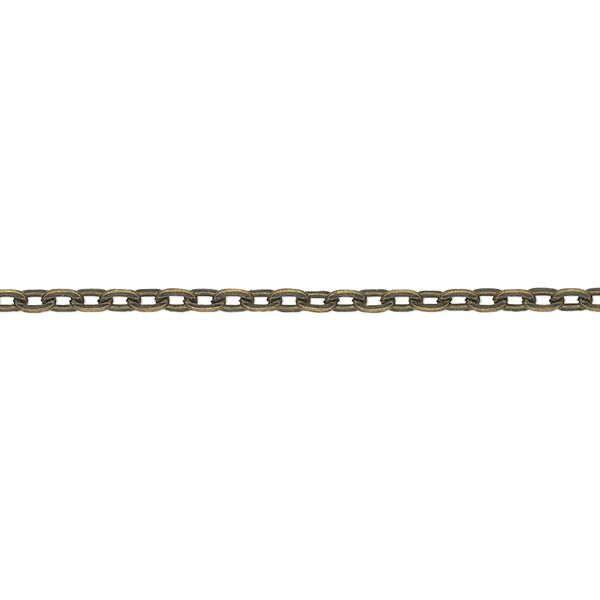 Chain, antique brass-plated steel, 3x2mm flat cable. Sold per pkg of 5 meters. image number 0