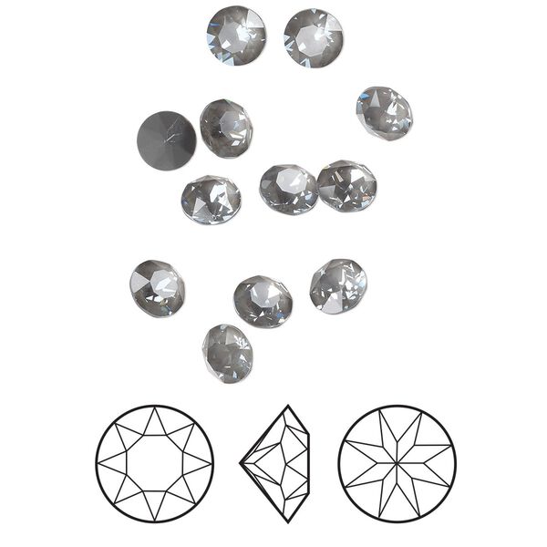 Chaton 288pk crystal dark grey ignite LacquerPRO, Swarovski® 6.14-6.32mm round SS29 1088 image number 0