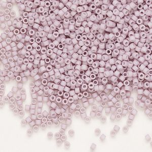 Seed bead, Delica®, glass, pkg/250g, #11 round, opaque matte glazed luster light mauve (DB-0356-1).