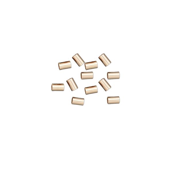 Crimp, 14Kt rose gold-filled, 3x2mm tube, 1.4mm inside diameter. Sold per pkg of 10. image number 0