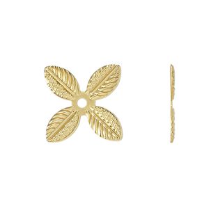 Component, gold-finished steel, 22mm single-sided leaves. Sold per pkg of 20.