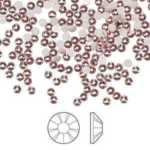 Flat back 1440pk light rose foil back, Preciosa MAXIMA Czech crystal hotfix rhinestone 2.3-2.5mm chaton rose round SS8