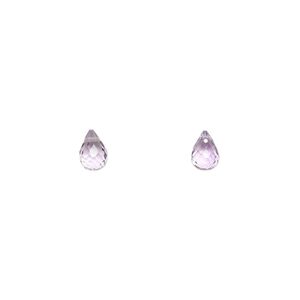 Amethyst 1pkg2, hand-cut top-drilled faceted briolette bead natural 6x4mm