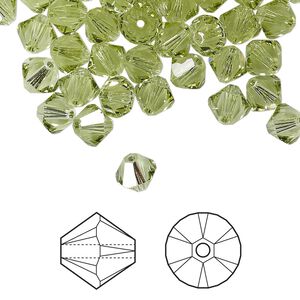 Bead 24pk cantaloupe, Crystal Passions® 6mm bicone 5328