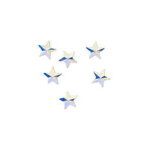 Flat back 6pk crystal AB foil back, Crystal Passions® rhinestone 5.5x5mm rivoli star 2816