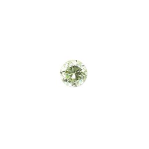 Gem, cubic zirconia, peridot green, 8mm faceted round, Mohs hardness 8-1/2. Sold individually.