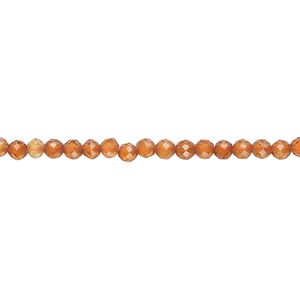 Spessartite garnet 1pkg1, faceted round bead natural 15.5 inch 2.8-3.2mm