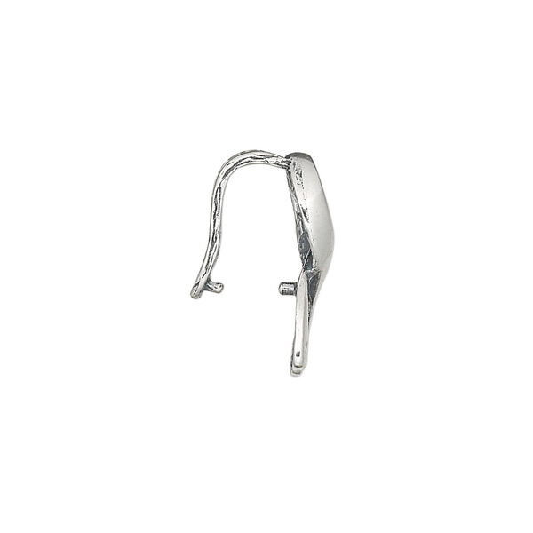 Bail, JBB Findings, ice-pick, antiqued sterling silver, 18x11mm awareness ribbon, 9mm grip length. Sold individually. image number 1