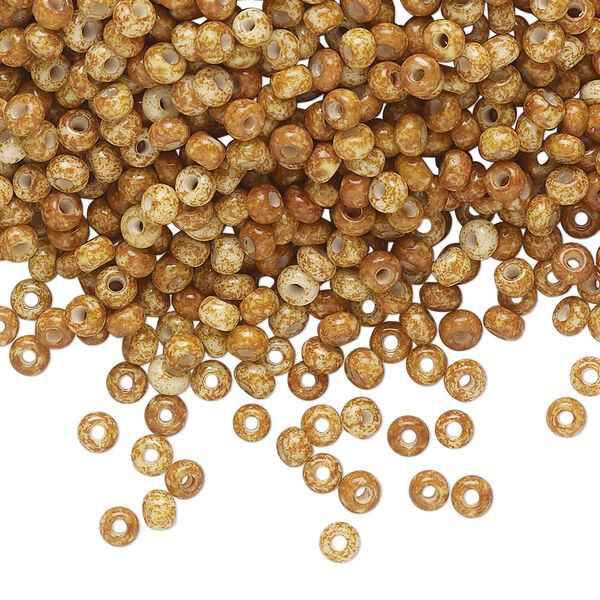 Seed bead, Preciosa Ornela Czech glass, pkg/500g, #8 rocaille, opaque cream travertine chalkwhite, (66209). image number 0