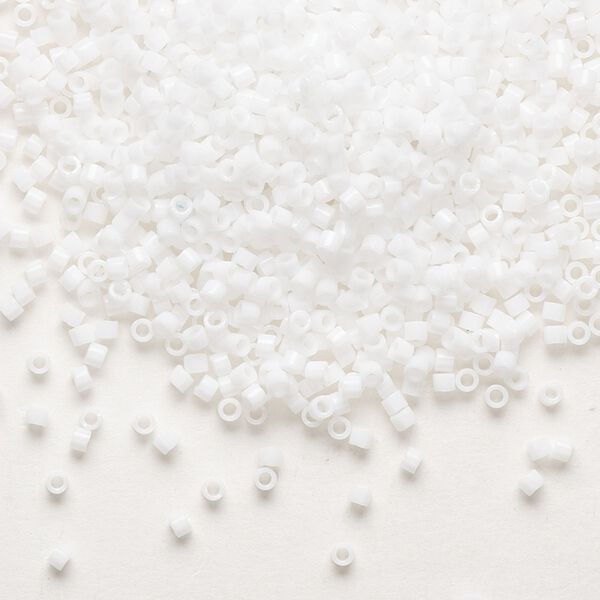 Seed bead, Delica®, glass, pkg/250g, #11 round, opaque white (DB-0200). image number 0