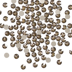 Flat back 1pkg1440 crystal bronze foil back, Swarovski&reg;, 3-3.2mm rose round SS12 2088